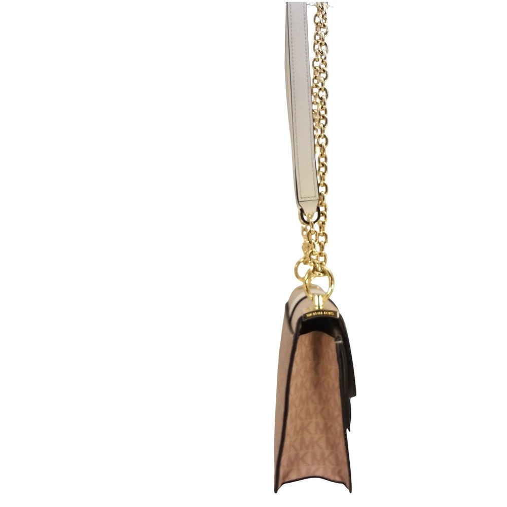 Michael Kors Greenwich Shoulder Bag Womens Small Pink Beige Excellent Monogram - Picture 3 of 7